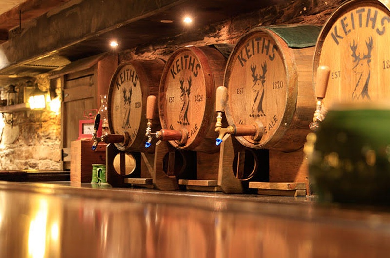 Photo of Alexander Keith beer kegs