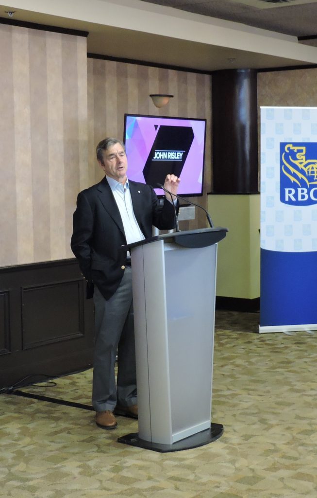 John Risley giving a speech