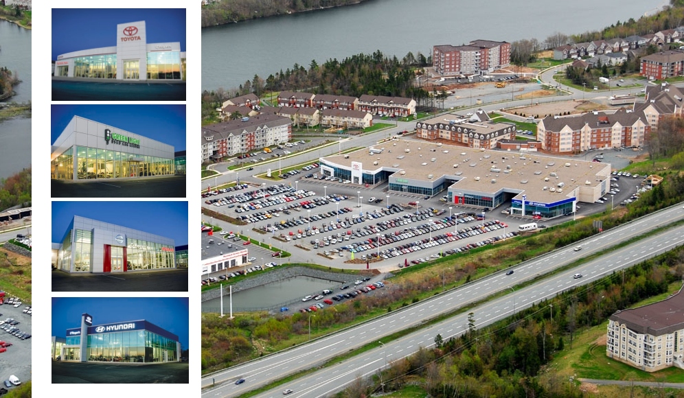 Multiple images of car lots